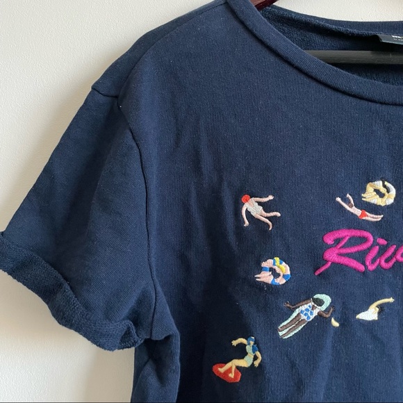 Maeve Beachy Embroidered Sweatshirt Tee - Picture 5 of 12